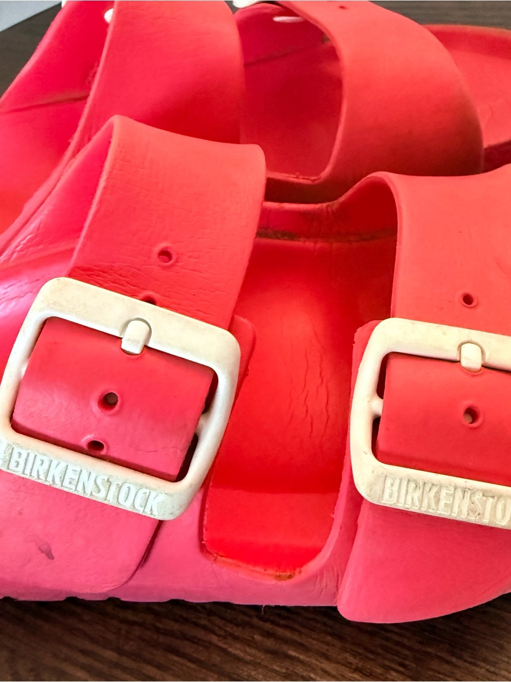 Birkenstock EVA Two-Strap Sandal - Bright Pink. Women size 38 or 7-7.5 - Picture 4 of 7